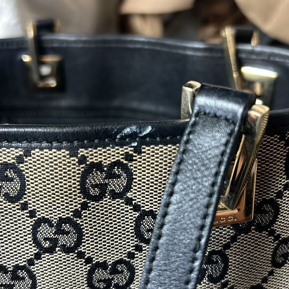 Gucci Beige and Black Patterned Tote - Picture 8 of 16